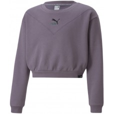 Детская толстовка Puma Classics Grl Crew Fl G Purple Charcoal 128