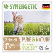 Подгузники Synergetic Pure & Nature Midi 3/49pcs