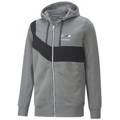 Hanorac pentru bărbați Puma Bmw Mms Hdd Sweat Jacket Medium Gray Heather XS