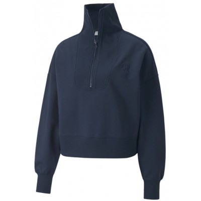 Женская толстовка Puma Infuse Half-Zip Dk Marine Blue S