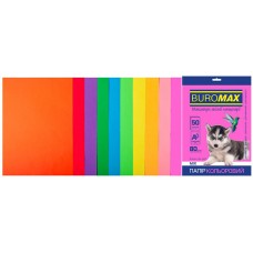 Hârtie colorată Buromax Neon+Intensive A4 50pcs (BM.2721850-99)