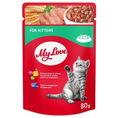 Hrană umedă pentru pisici Мяу Kitten Meat 0.08kg 24pcs