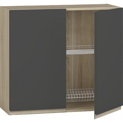 Bucatarie modulara Magnusplus Jetta Sus №10 Graphite/Oak Sonoma