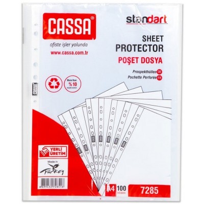 File protectie pentru documente Cassa A4/45mkm 100pcs (7285)