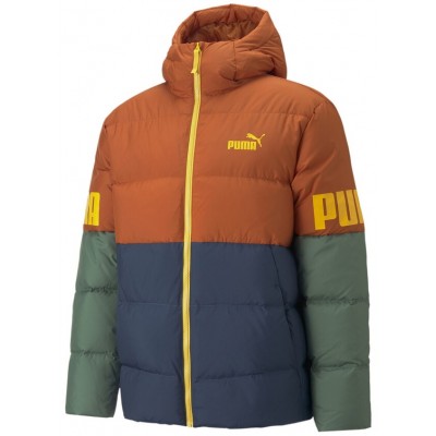 Jeaca cu puf pentru bărbați Puma Power Hooded Down Puffer Warm Chestnut L