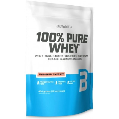 Proteină Biotech 100% Pure Whey Strawberry 454g