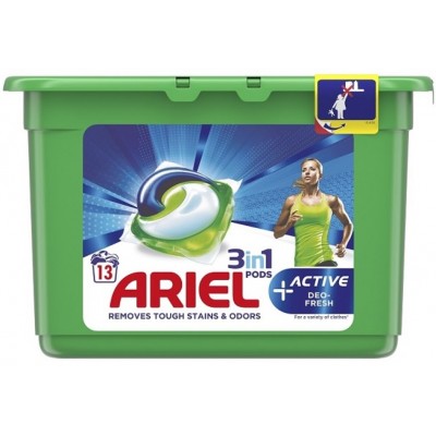 Капсулы для стирки Ariel All-in-1 Pods + Active Deo Fresh 12x25.1g