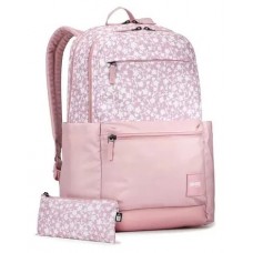 Rucsac pentru oraș Caselogic Uplink BP White Floral/Zephyr Pink