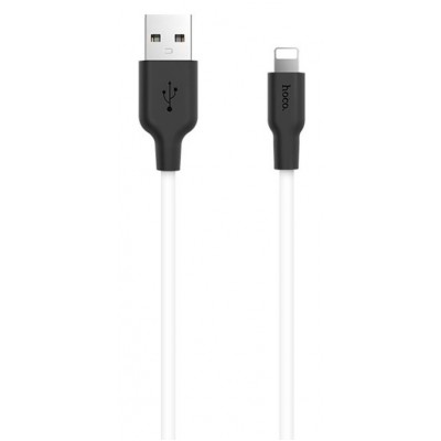 Cablu USB Hoco X21 Silicone Lightning Black/White