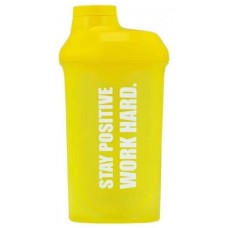 Shaker pentru nutriție sportivă Olimp Stay Positive Work Hard Yellow 500ml