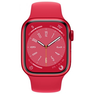 Смарт-часы Apple Watch Series 8 GPS 41mm Product Red Aluminium Case with Red Sport Band (MNP73)