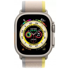 Smartwatch Apple Watch Ultra GPS + Cellular 49mm Titanium Case with Yellow/Beige Trail Loop (MQFU3)