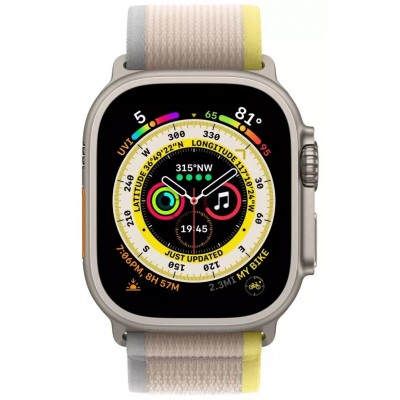 Смарт-часы Apple Watch Ultra GPS + Cellular 49mm Titanium Case with Yellow/Beige Trail Loop (MQFU3)