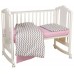 Детское постельное белье Polini Kids Зигзаг 120х60 Серо/Розовый