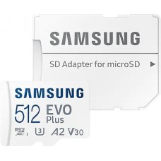 Карта памяти Samsung MicroSD EVO Plus 512Gb Class 10 UHS-I U3 +SD adapter (MB-MC512KA/APC)