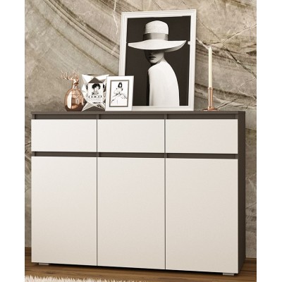 Комод Yasen Ричи 1200 3Д3Я Графит Серый/Белый