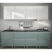 Кухонный гарнитур Bafimob Gola-2 Glass (High Gloss) 2.4m White/Grey/Green