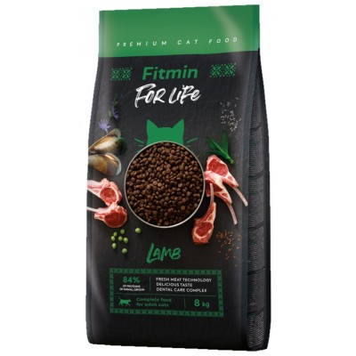 Hrană uscată pentru pisici Fitmin For Life Adult Lamb 8kg