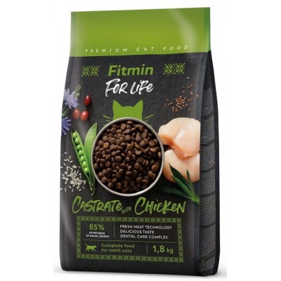 Hrană uscată pentru pisici Fitmin For Life Castrate Chicken 8kg