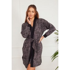 Halat de baie Ajoure T5140 Print Grey XL