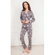 Pijama Ajoure T23569 Print Penguins Grey 2XL