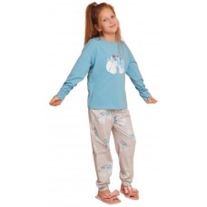 Pijamale pentru copii Ajoure TF23564 Turquoise Print Fox 12-13