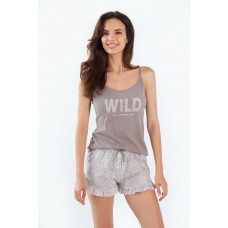 Пижама Ajoure T23323-1 Grey Print Leopard L