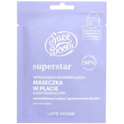 Mască pentru față Face Boom Superstar Vitalizing & Illuminating Face Sheet Mask 1pcs