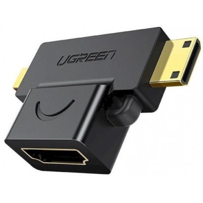 Переходник Ugreen Micro + Mini HDMI to HDMI HD129 Black (20144)