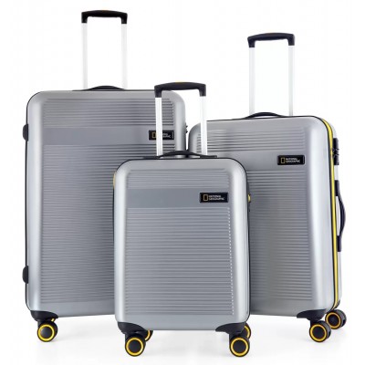 Комплект чемоданов National Geographic N-2004 Set Silver