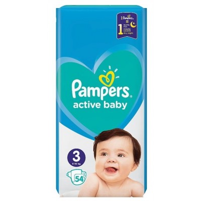 Scutece Pampers Active Baby Midi 3/54pcs