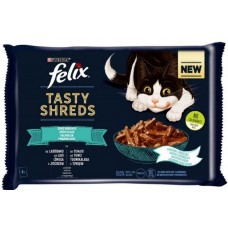 Hrană umedă pentru pisici Purina Felix Tasty Shreds Mix Salmon 2pcs Tuna 2pcs