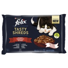 Hrană umedă pentru pisici Purina Felix Tasty Shreds Mix Beef 2pcs Chicken 2pcs