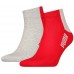 Мужские носки Puma Men Cat Block Quarter 2P Grey/Red Combo 39-42