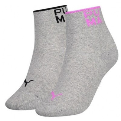 Женские носки Puma Women Placed Logo Short Sock 2P Grey Melange Combo 35-38