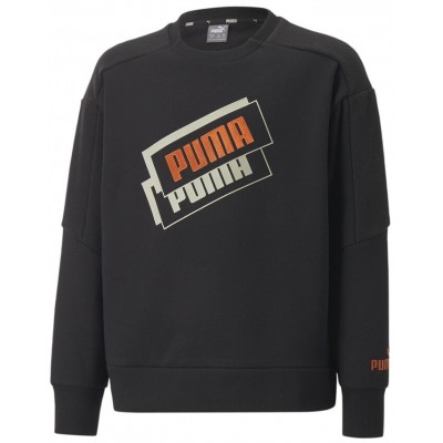 Детская толстовка Puma Alpha Holiday Crew Fl B Puma Black 176