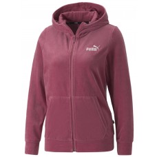 Hanorac de dama Puma Ess+ Velour Full-Zip Hoodie Dusty Orchid XS