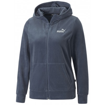 Hanorac de dama Puma Ess+ Velour Full-Zip Hoodie Evening Sky S