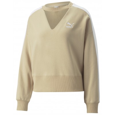 Женская толстовка Puma T7 Crew Light Sand L