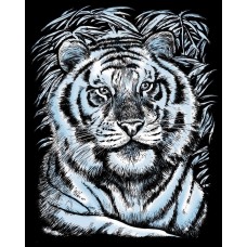 Grattage Sequin Art Silver White Tiger (SQ1017)