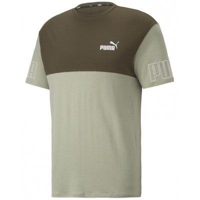 Tricou bărbătesc Puma Power Colorblock Tee Pebble Gray XS