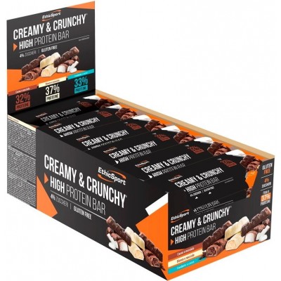 Batoane proteice EthicSport Creamy & Crunchy 24pcs Cocoa & Hazelnut