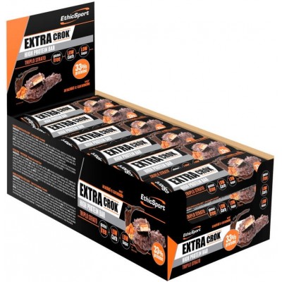 Batoane proteice EthicSport Extra Crok 18pcs Peanuts & Caramel