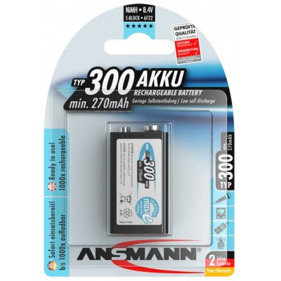 Батарейка Ansmann NiMH 6F22 300мАh 1pcs (5035453)