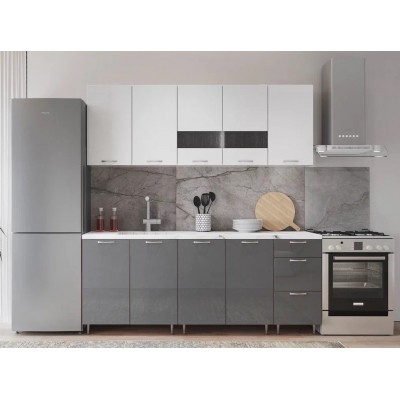 Кухонный гарнитур ML-Mobila АГТ 2.0 Белый/Антрацит/Белый