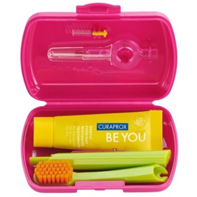 Set pentru călătorie Curaprox Travel Set Be You Fuchsia