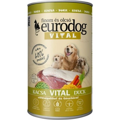 Hrană umedă pentru câini Eurodog Vital Duck 1.24kg