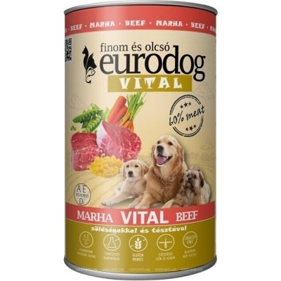 Hrană umedă pentru câini Eurodog Vital Beef 1.24kg