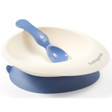 Миска с присоской и ложкой BabyOno Blue (1077/01)